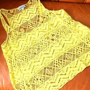 Patchington crochet knit neon top